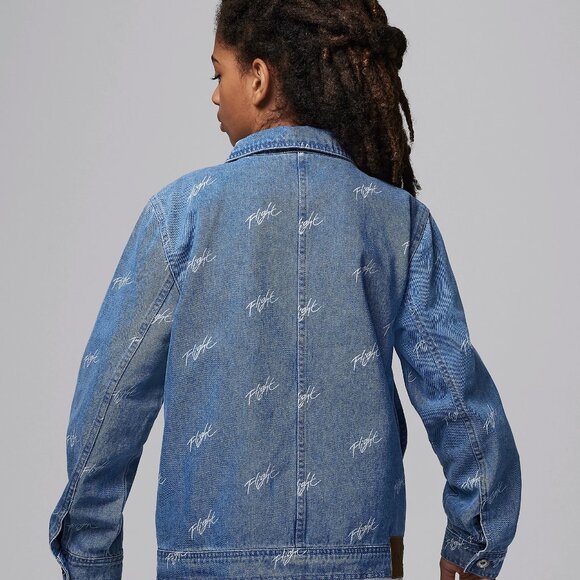 Denim Jordan Flight Heritage Big Kids' Jacket - Picture 6 of 8